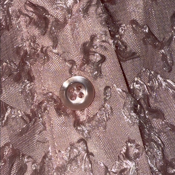 BLUE BLOSSOM button front pink fringe textured top XL NWT - Picture 6 of 9